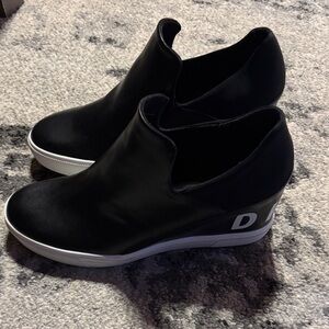DKNY Black Wedge Sneakers
